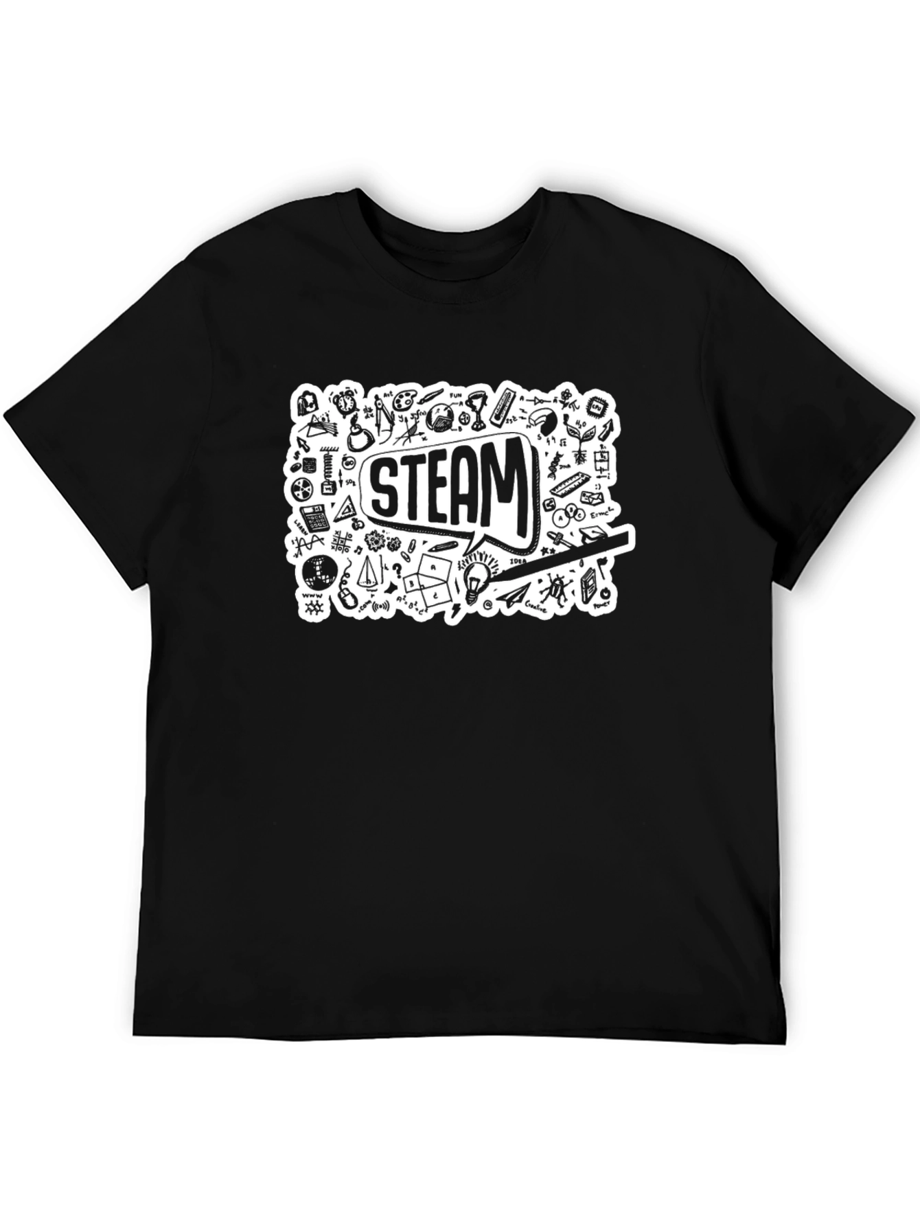 STEAM Doodle Black T-Shirt