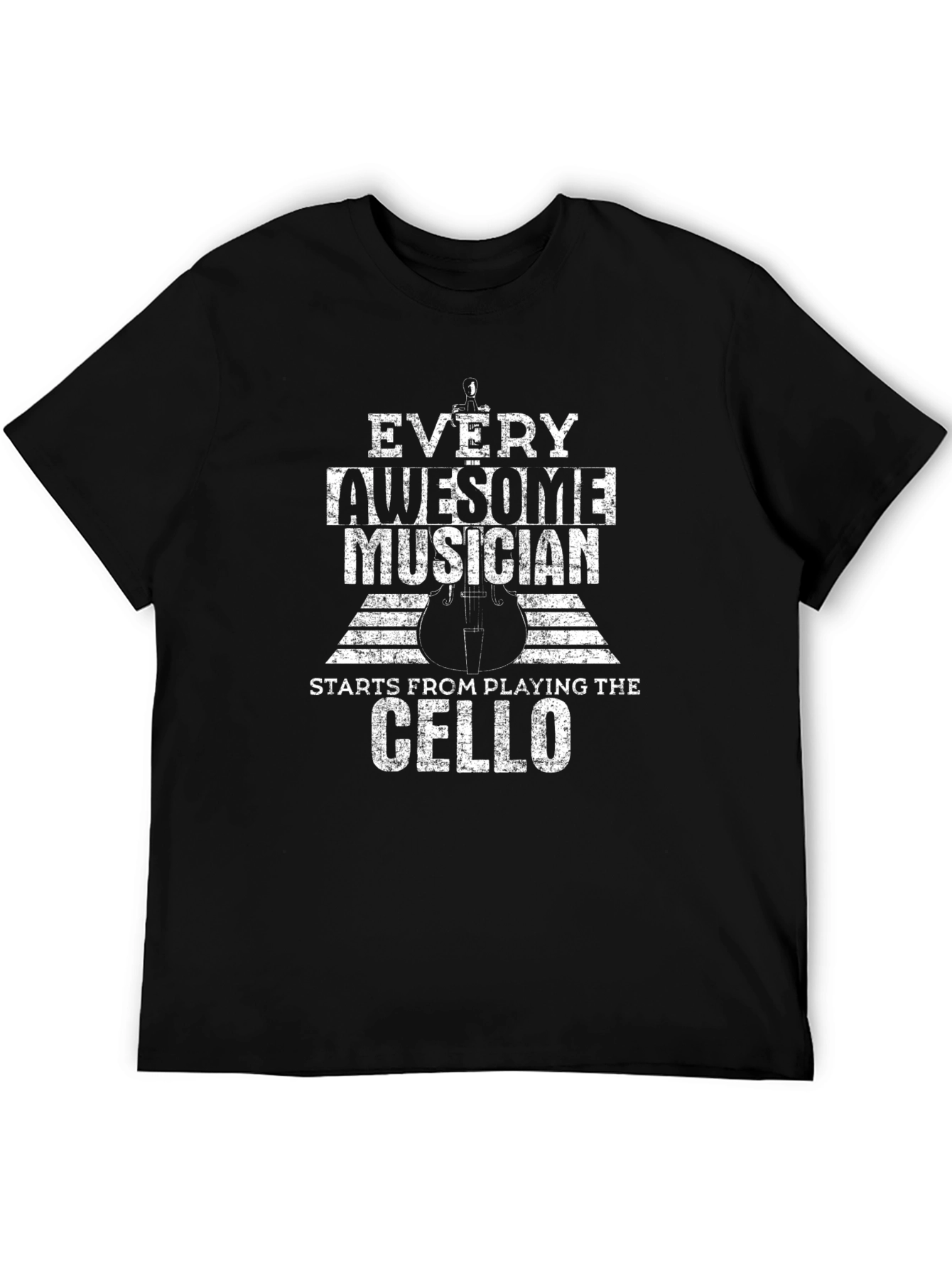Cello Musician Black T-Shirt