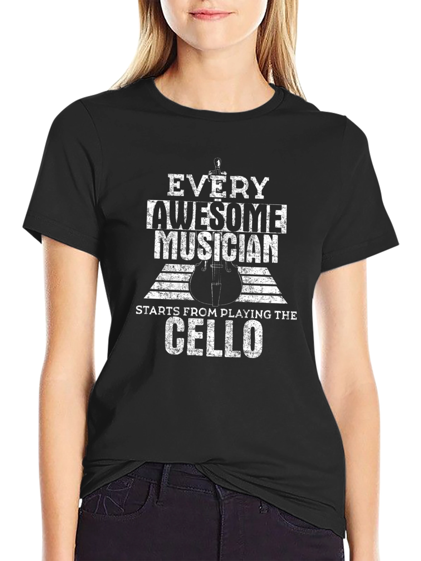 Cello Musician Black T-Shirt