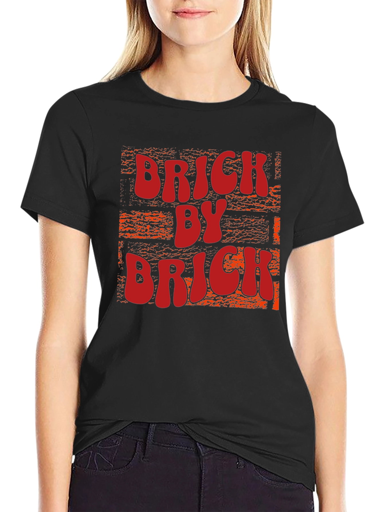 Brick By Brick Graphic Tee - Black