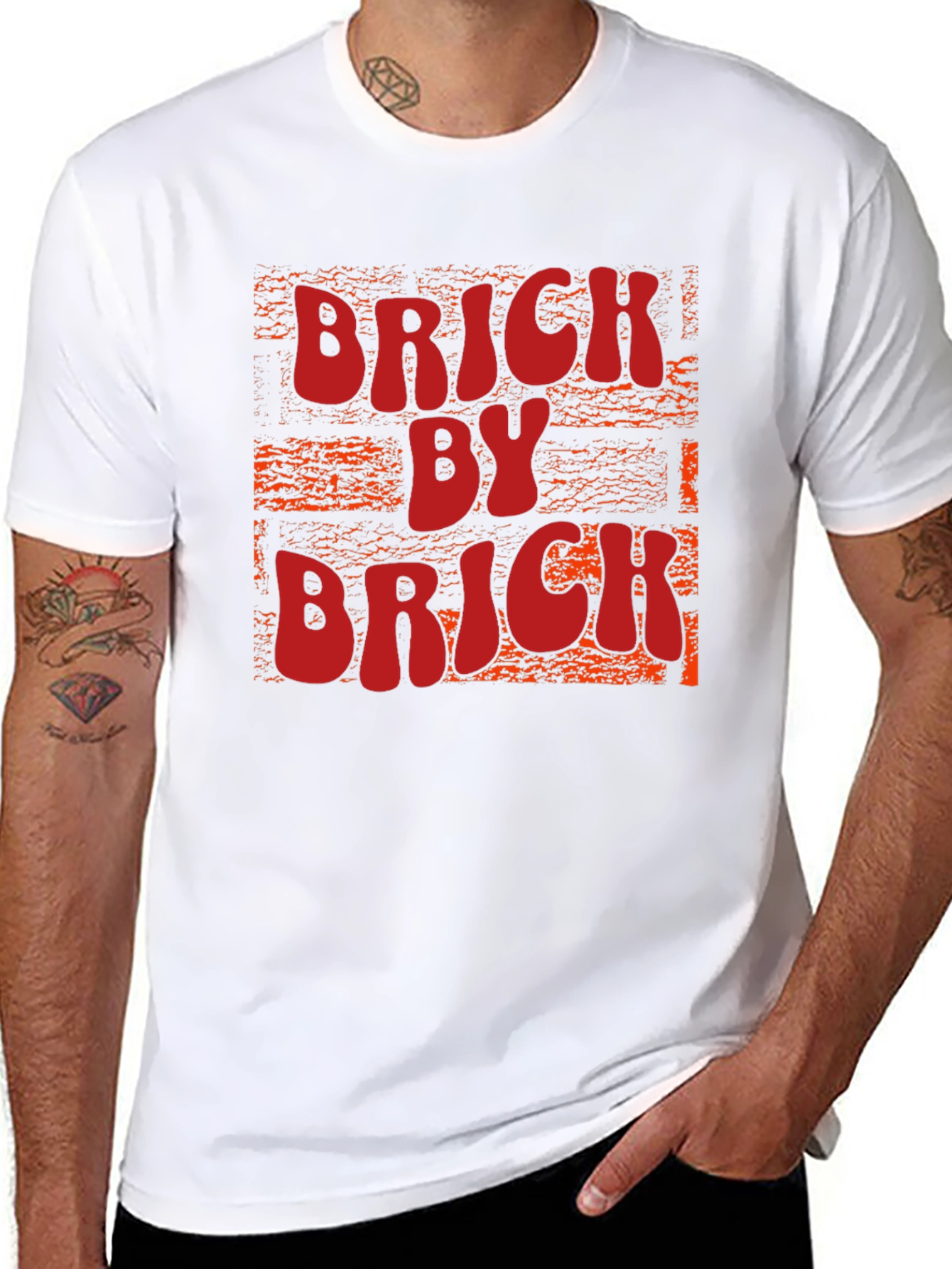 Brick By Brick Graphic Tee - Black