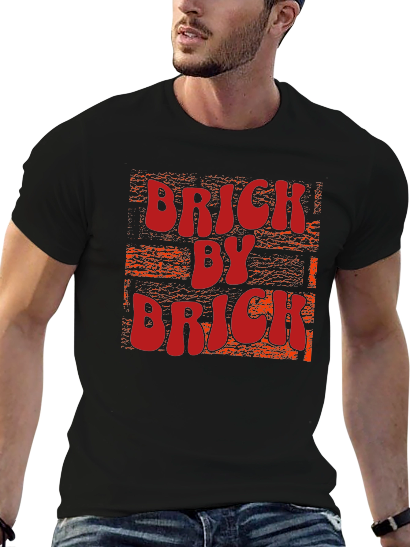 Brick By Brick Graphic Tee - Black
