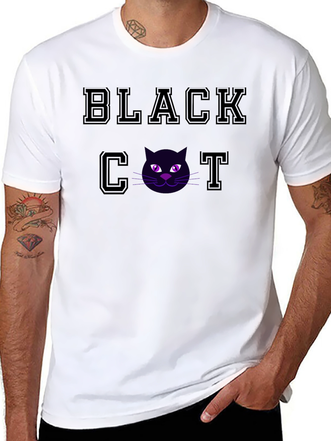 Black Cat Graphic T-Shirt - Soft Cotton Tee