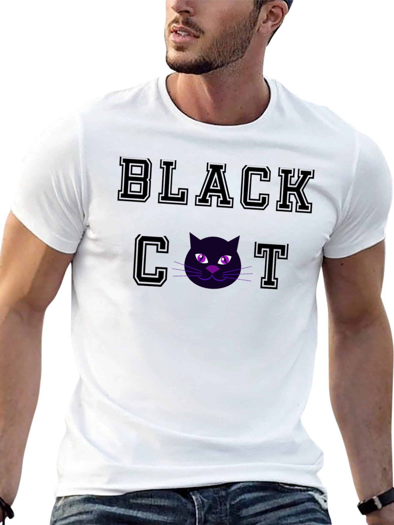 Black Cat Graphic T-Shirt - Soft Cotton Tee
