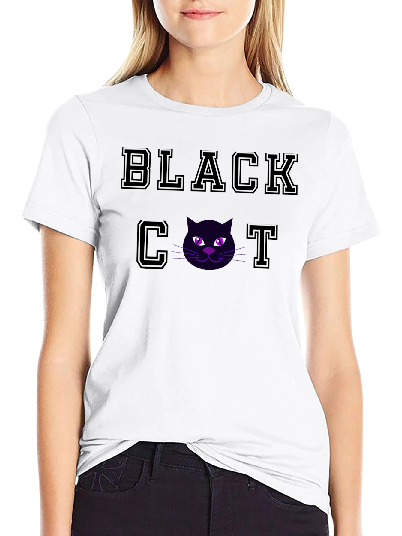 Black Cat Graphic T-Shirt - Soft Cotton Tee