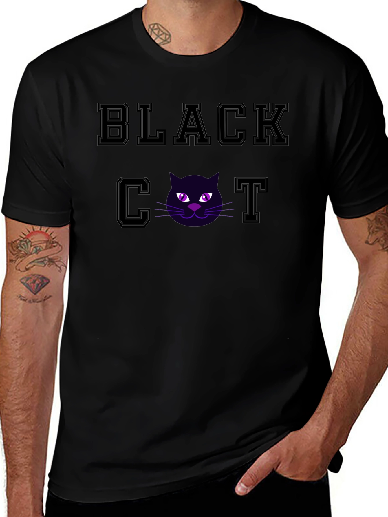 Black Cat Graphic T-Shirt - Soft Cotton Tee