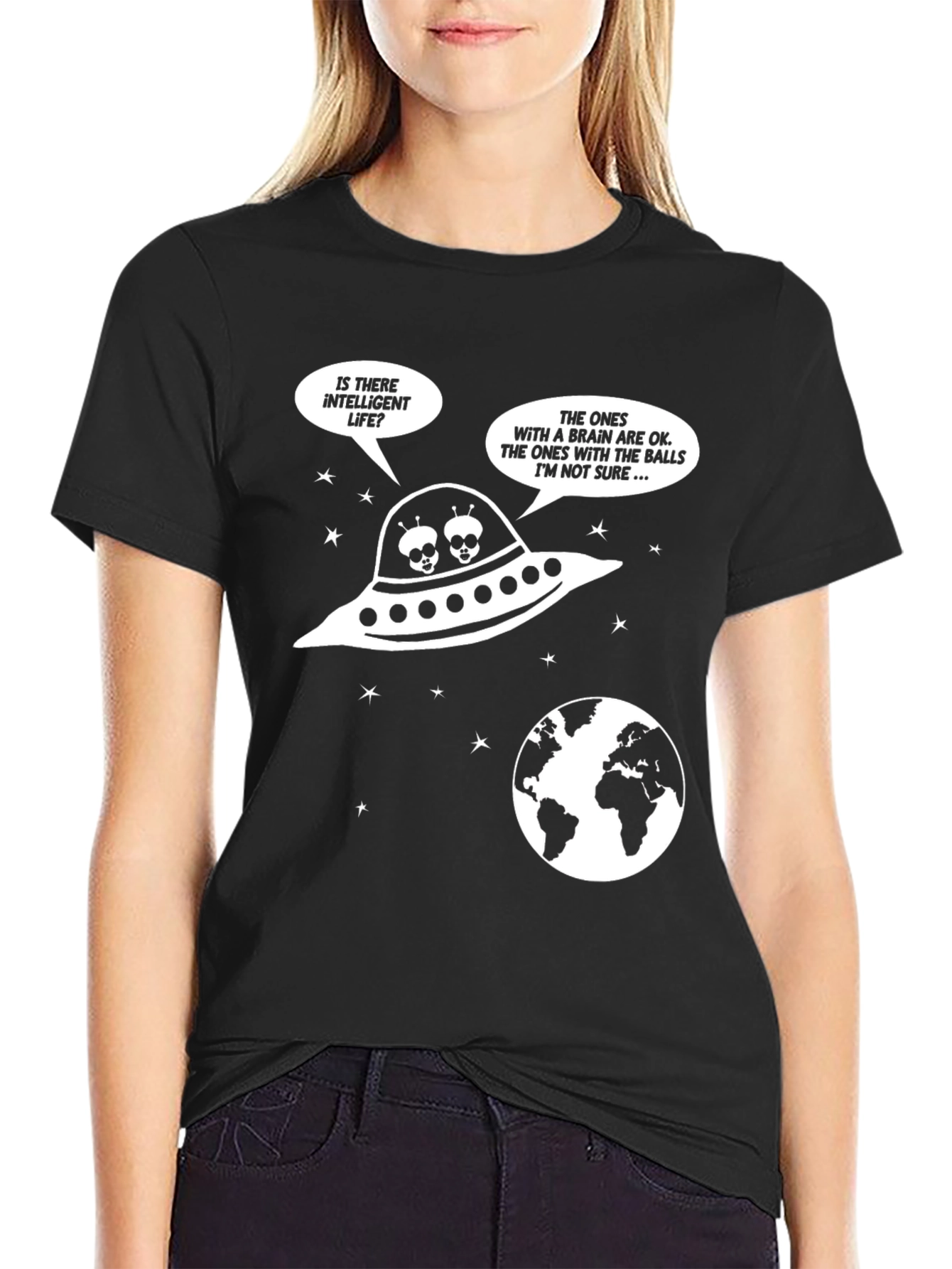 Funny Alien T-Shirt - Is There Intelligent Life?