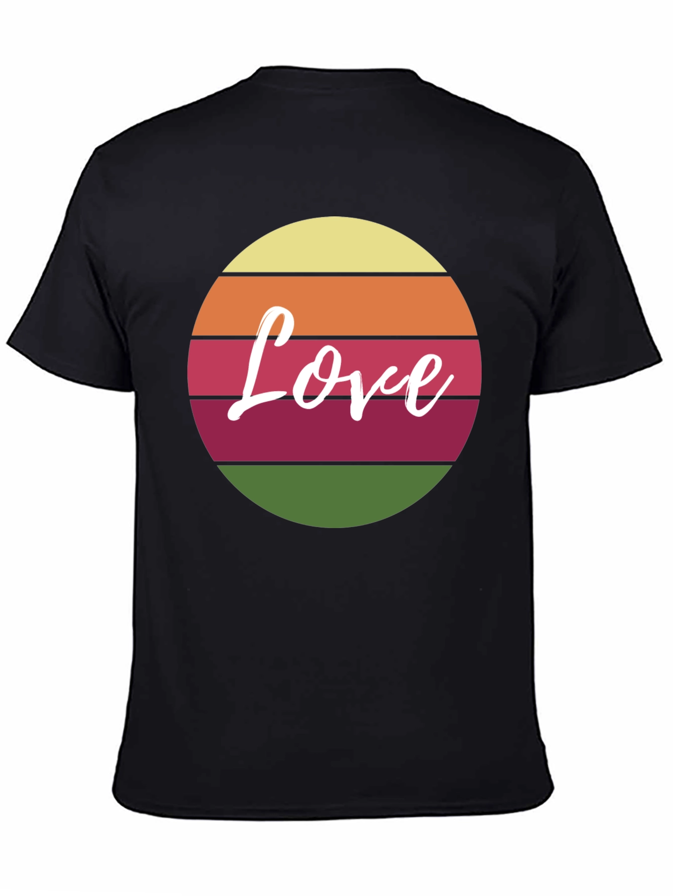 Retro Love Graphic Tee - Black Cotton Blend
