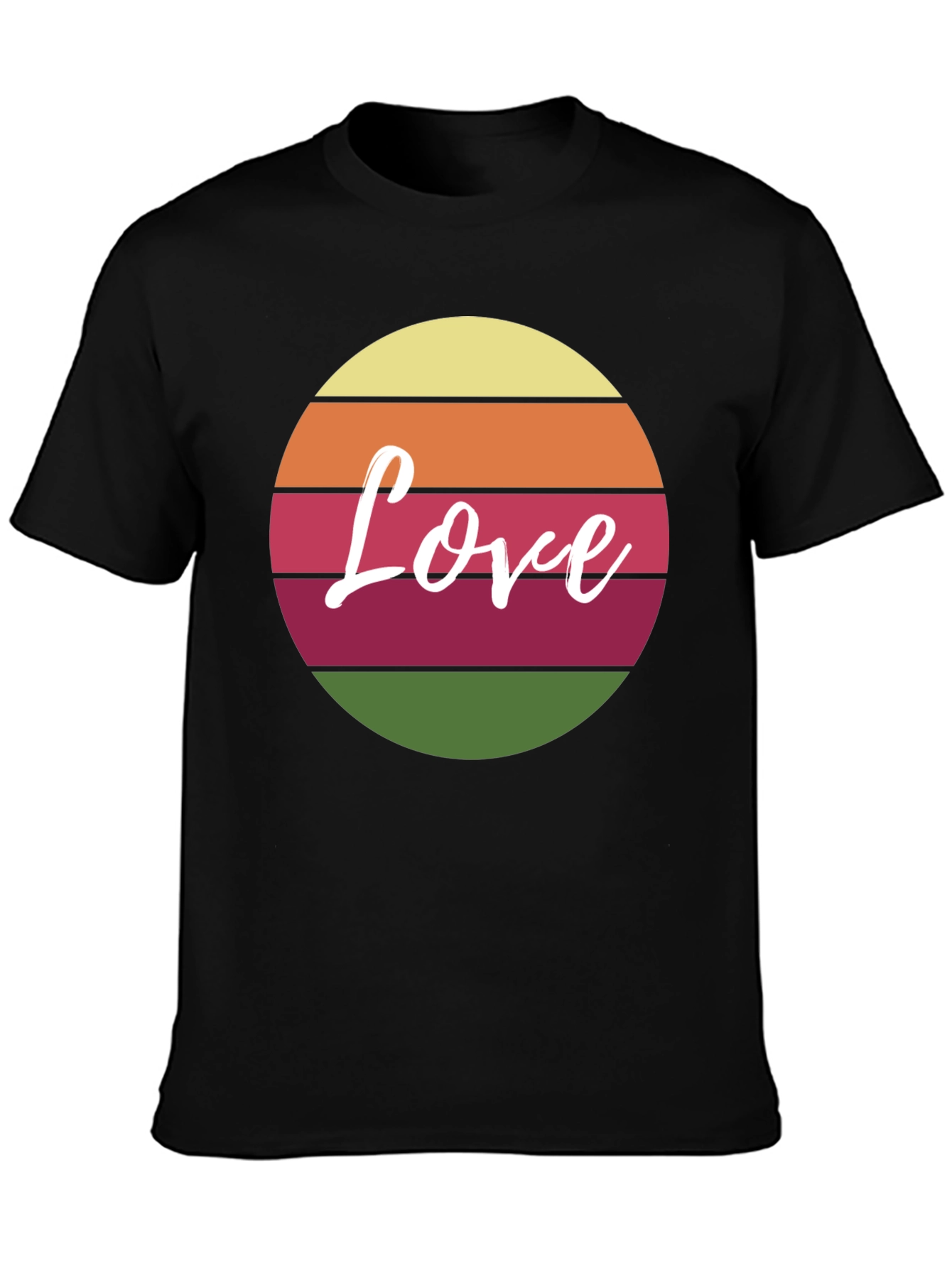 Retro Love Graphic Tee - Black Cotton Blend