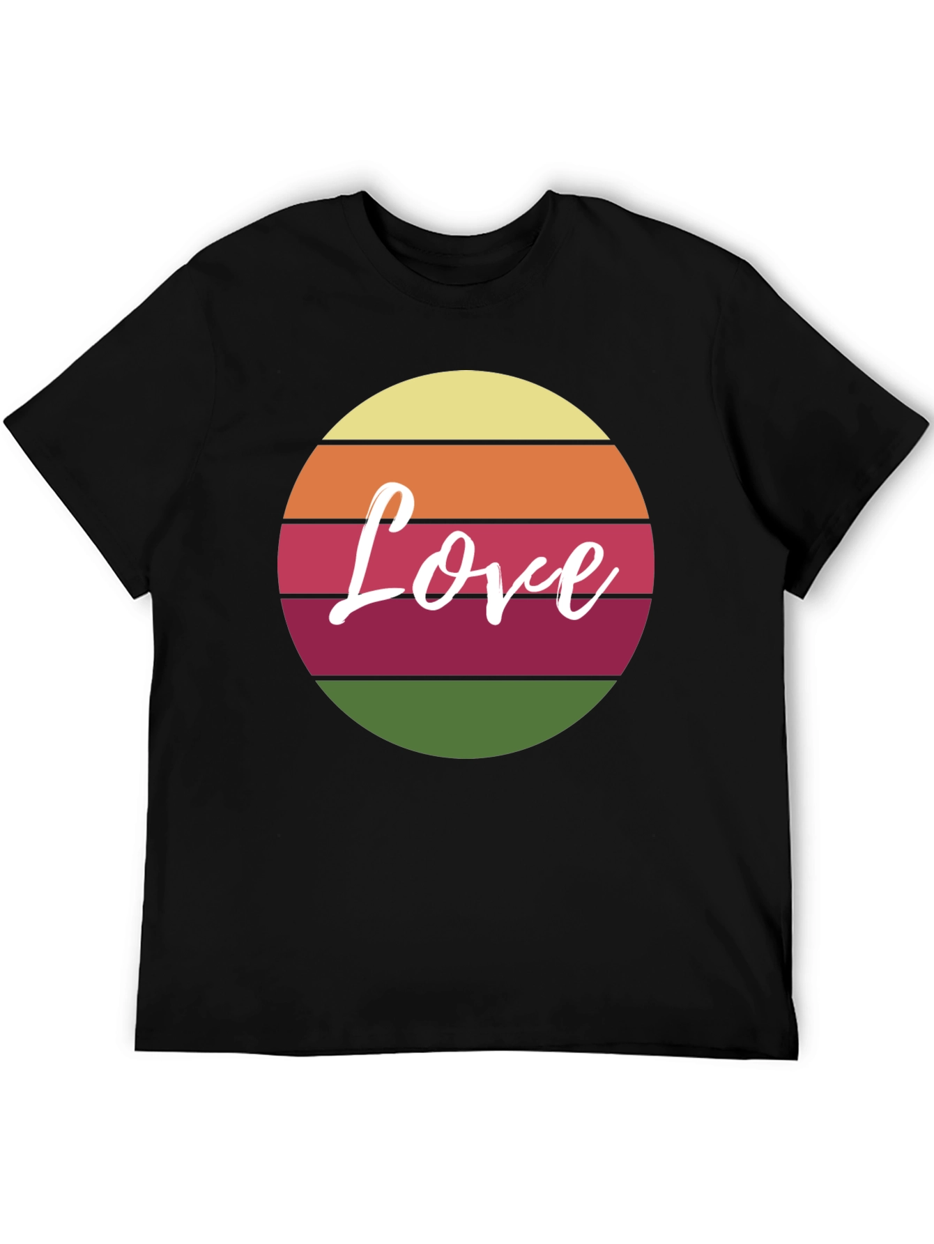 Retro Love Graphic Tee - Black Cotton Blend