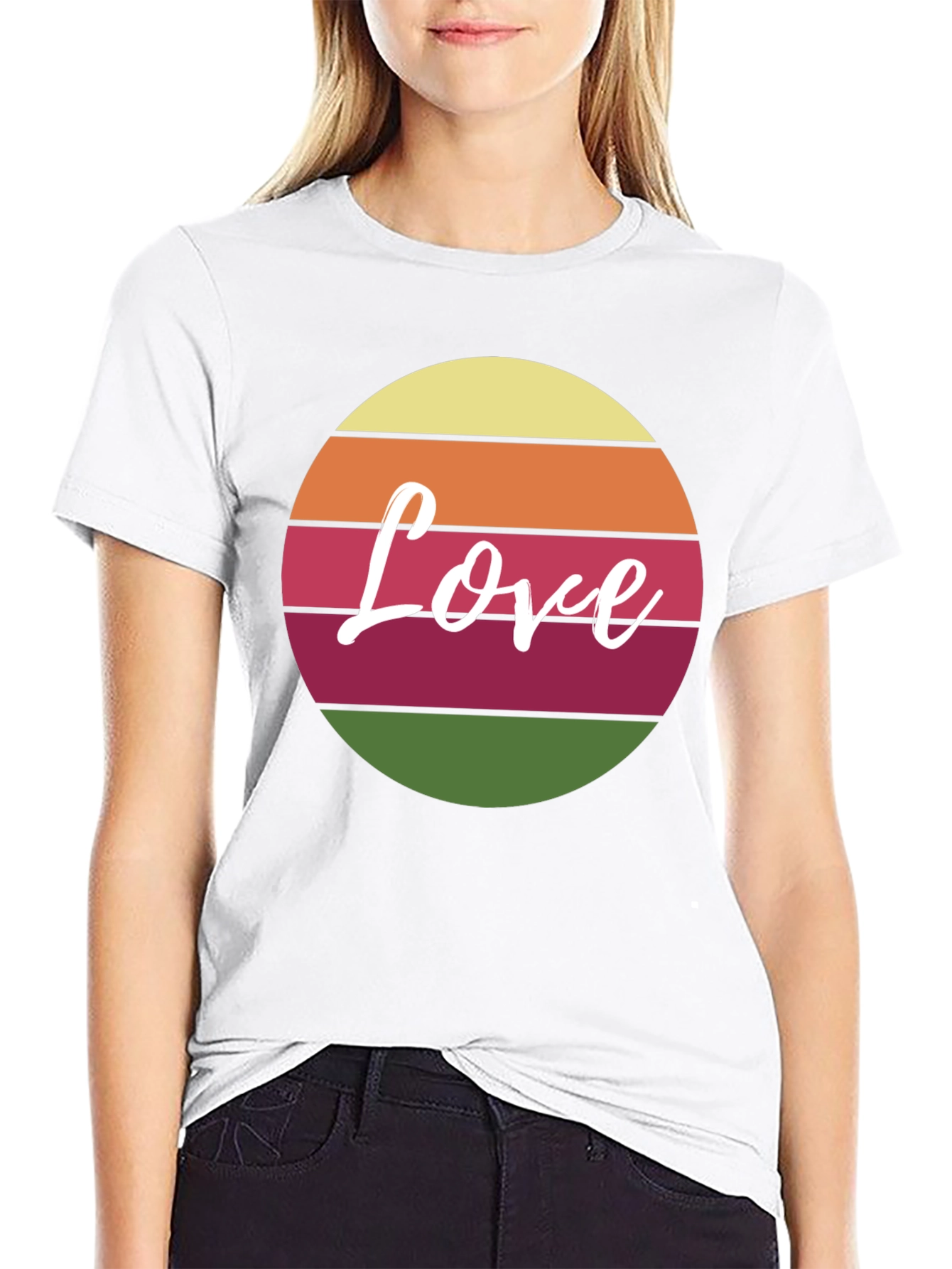 Retro Love Graphic Tee - Black Cotton Blend
