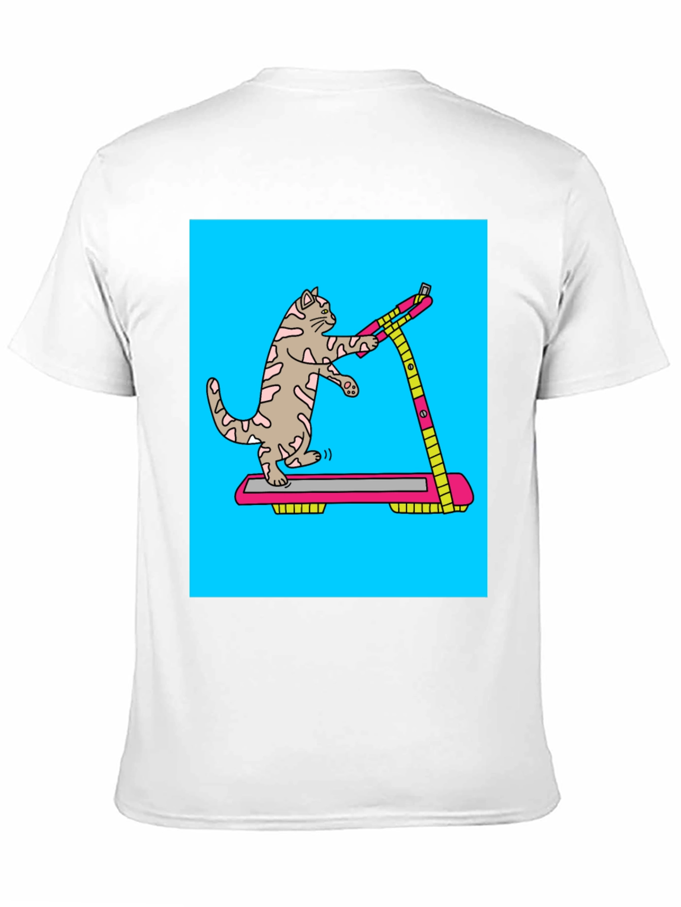 Cat Treadmill Graphic Tee - Funny Workout Shirt