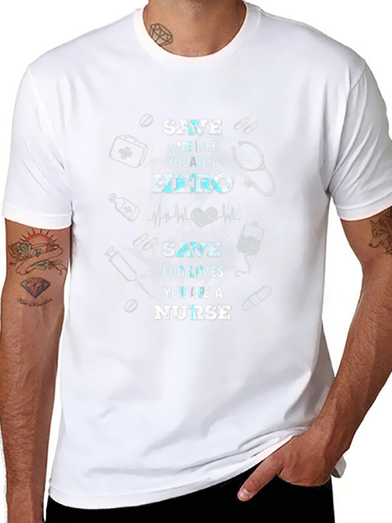 Nurse Hero Graphic Tee - Save Lives