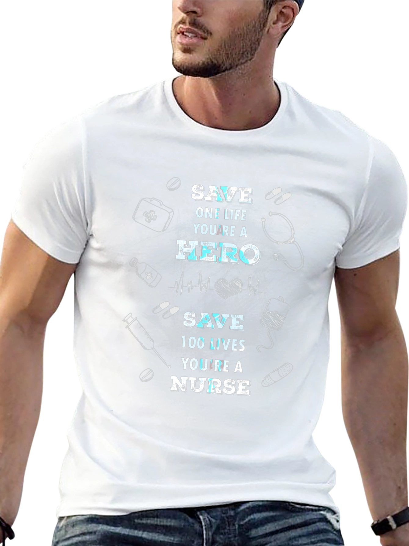 Nurse Hero Graphic Tee - Save Lives