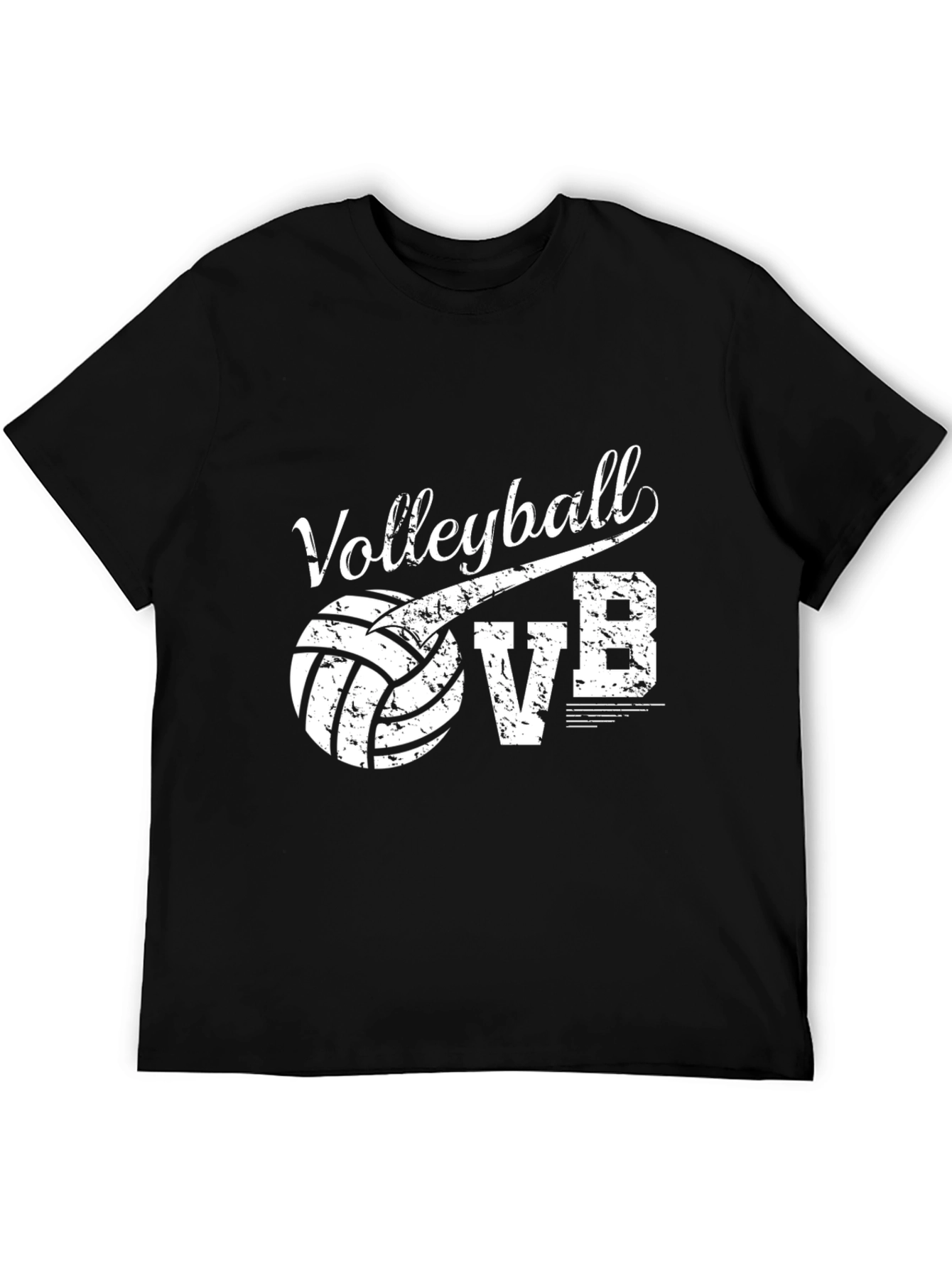 Volleyball VB Graphic T-Shirt - Black Cotton Tee