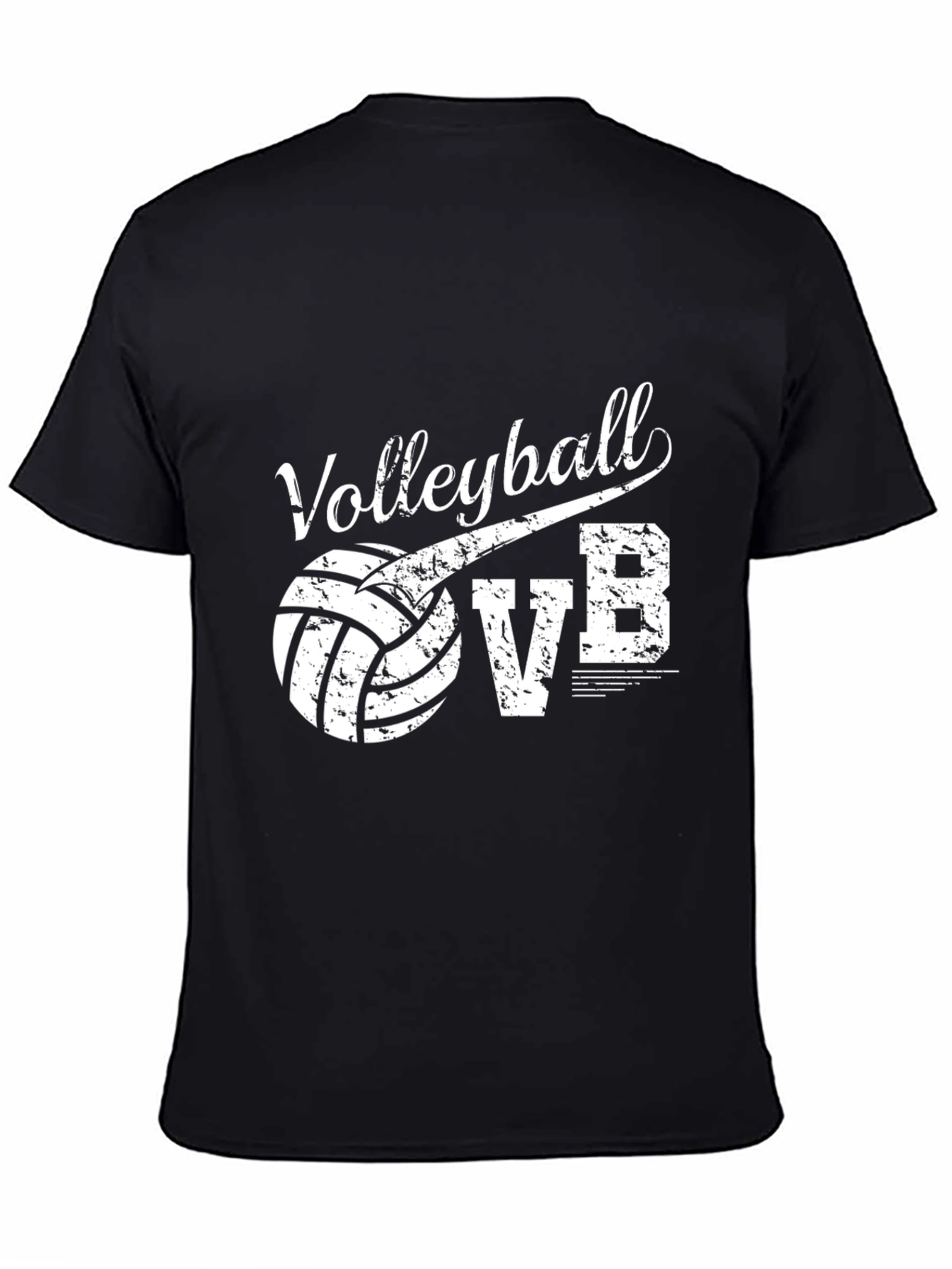 Volleyball VB Graphic T-Shirt - Black Cotton Tee