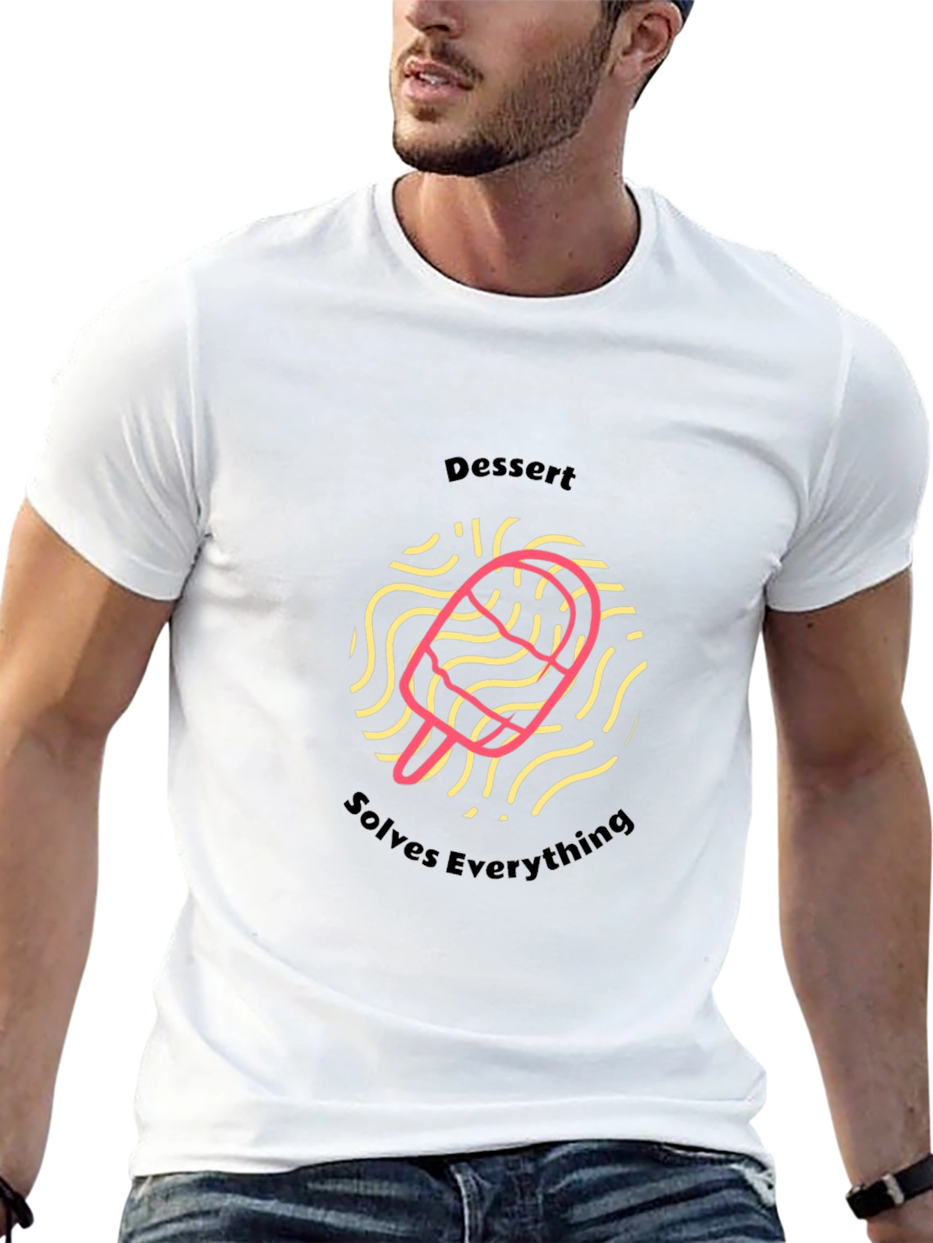 Dessert Solves Everything Black T-Shirt