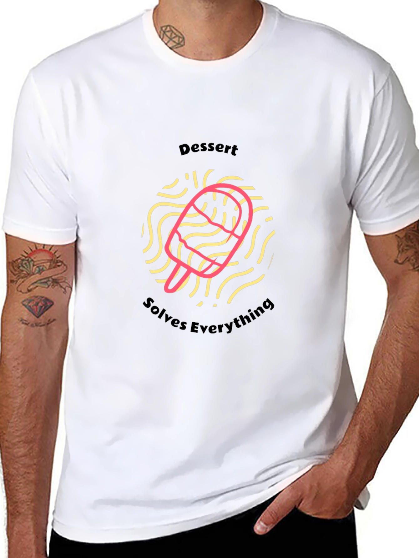 Dessert Solves Everything Black T-Shirt
