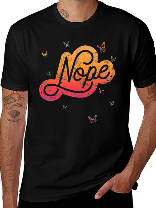 Nope Butterfly Graphic Tee - Soft Cotton Blend