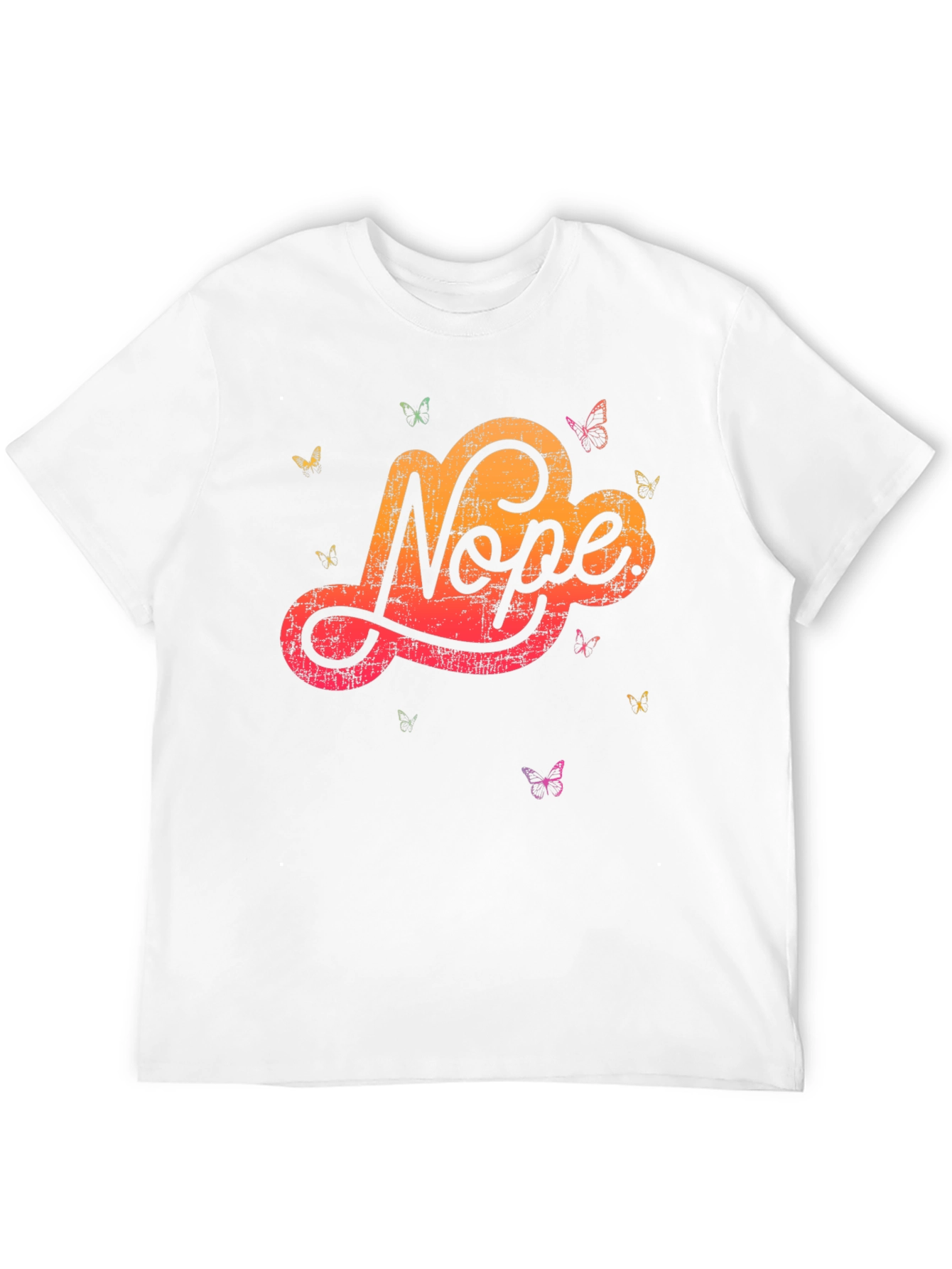 Nope Butterfly Graphic Tee - Soft Cotton Blend