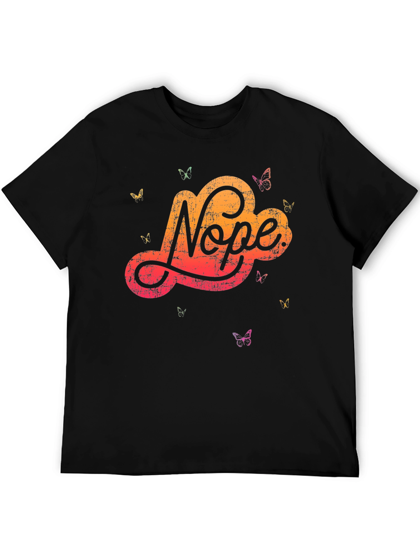 Nope Butterfly Graphic Tee - Soft Cotton Blend
