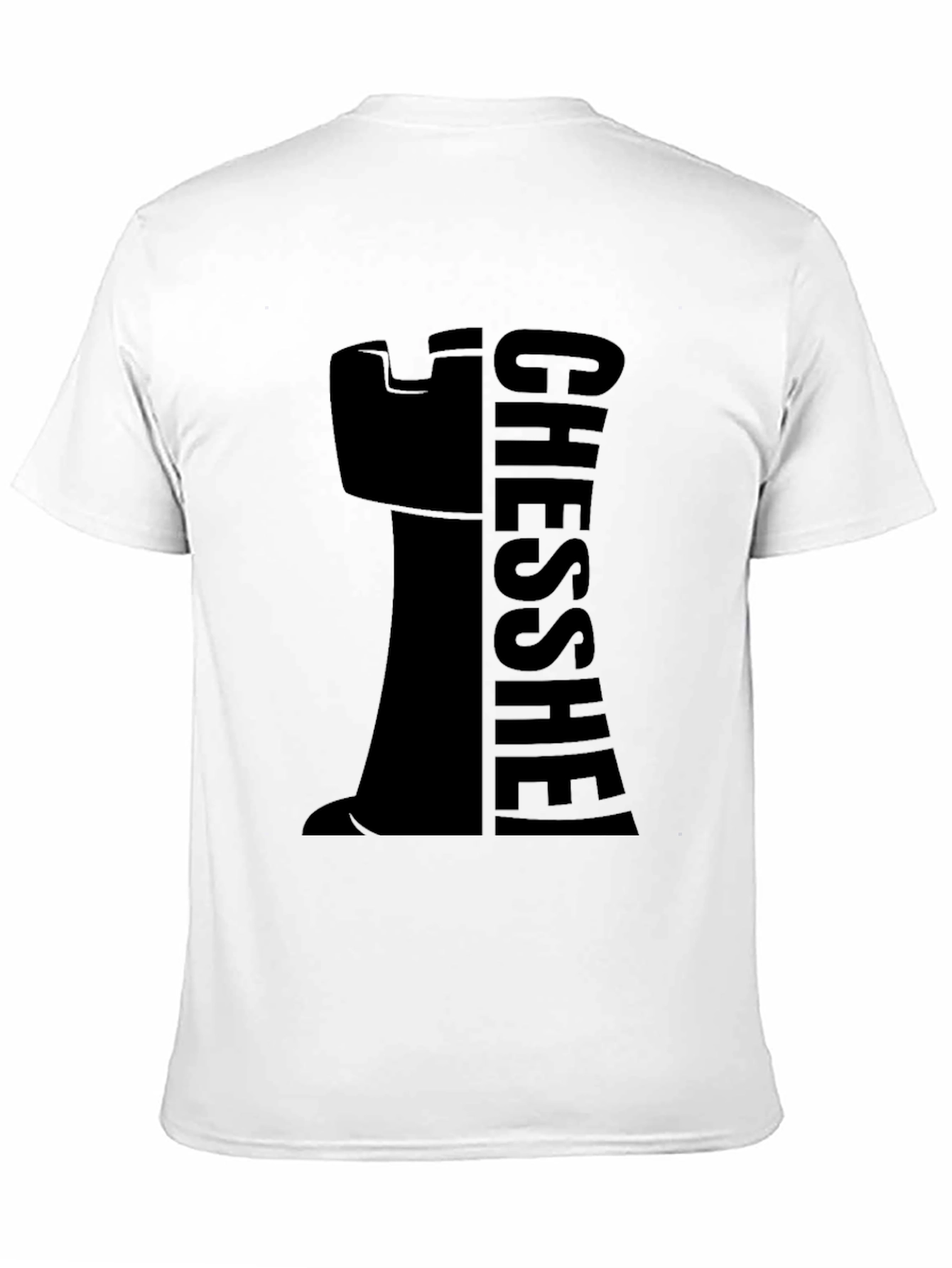 Chess Rook Graphic Tee - Black Cotton Casual