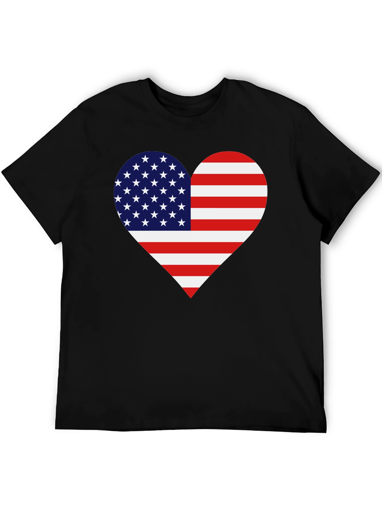 American Flag Heart Graphic Tee - Patriotic Pride