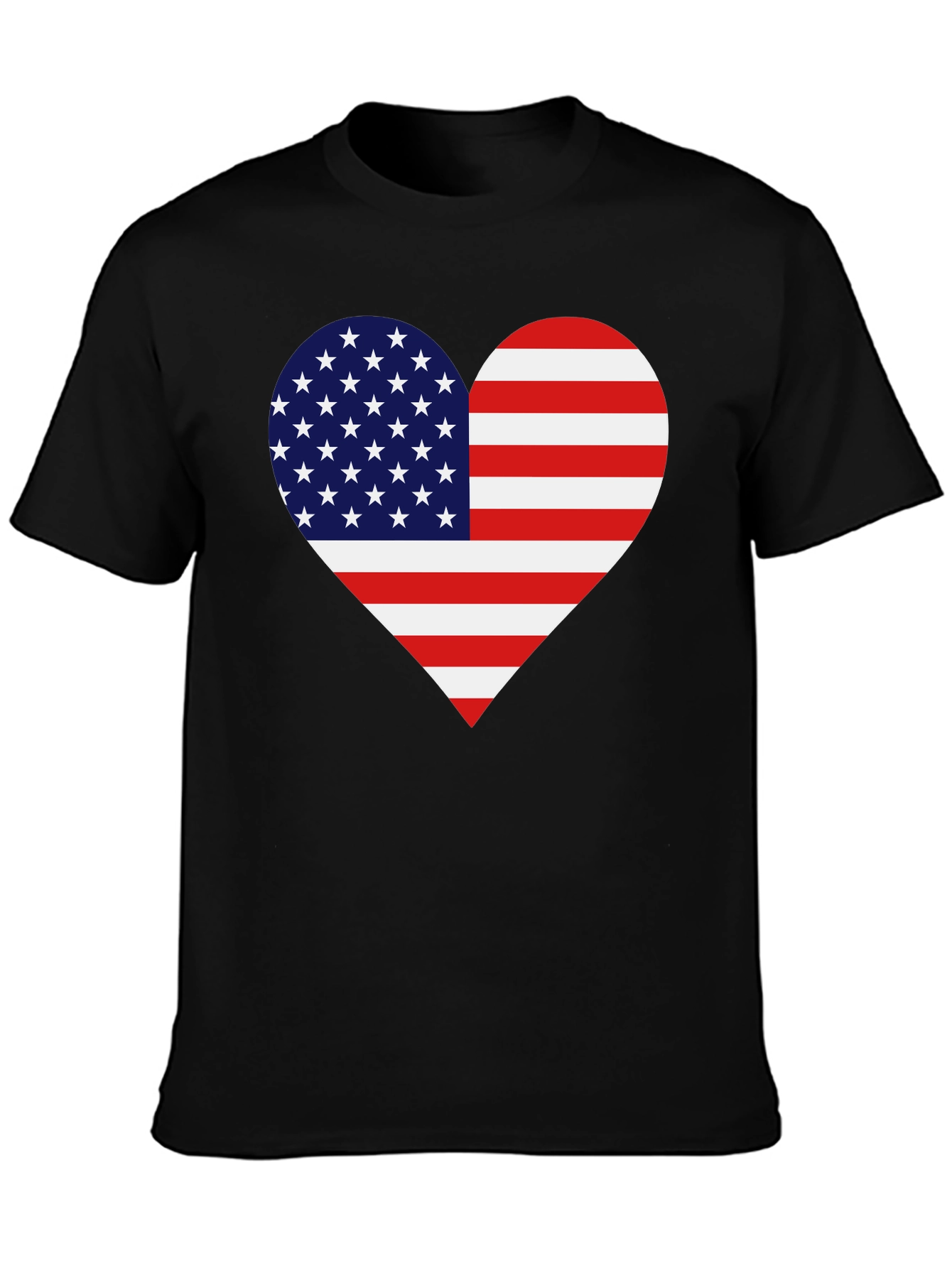American Flag Heart Graphic Tee - Patriotic Pride