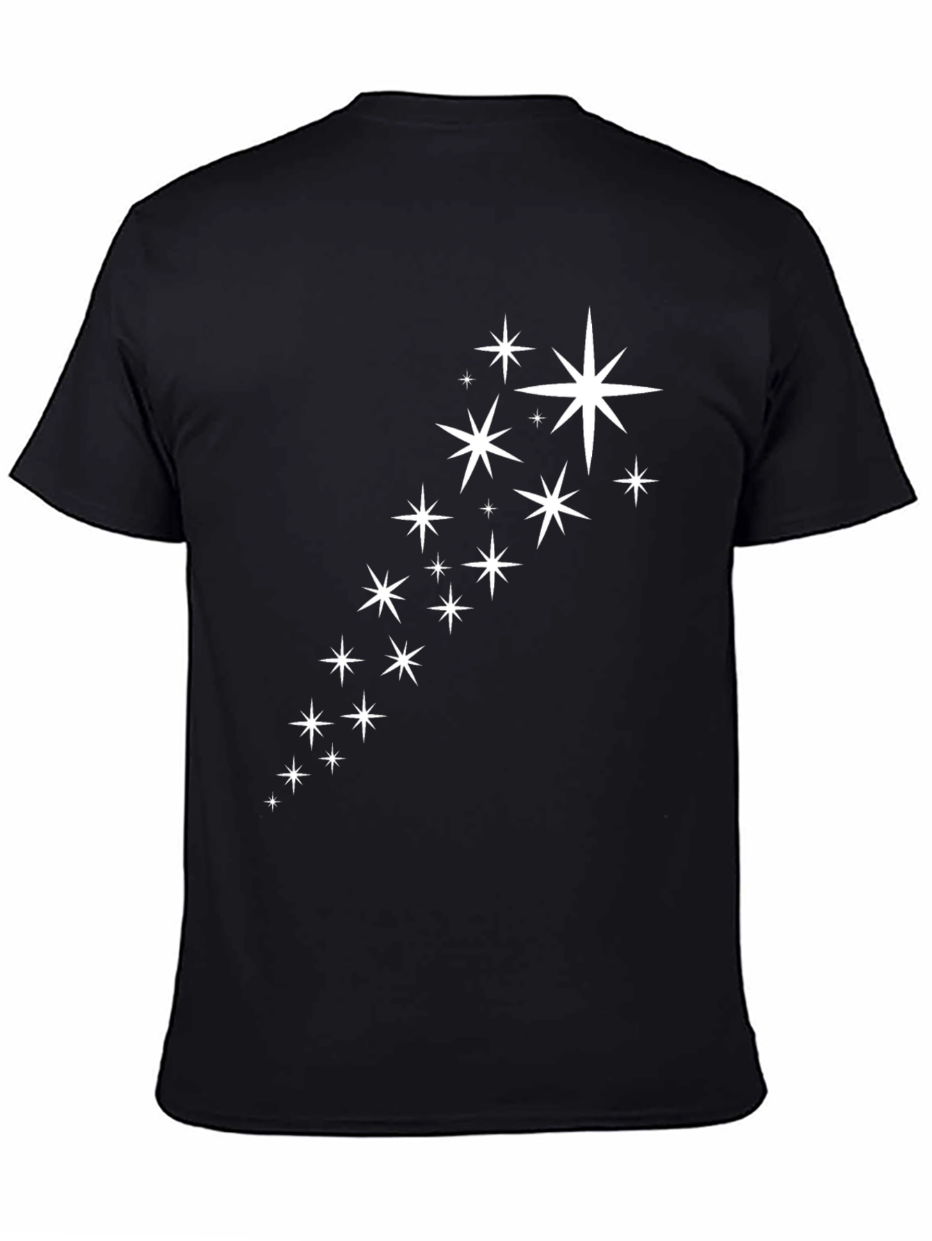 Stylish Black Tee with Starry Graphic Design