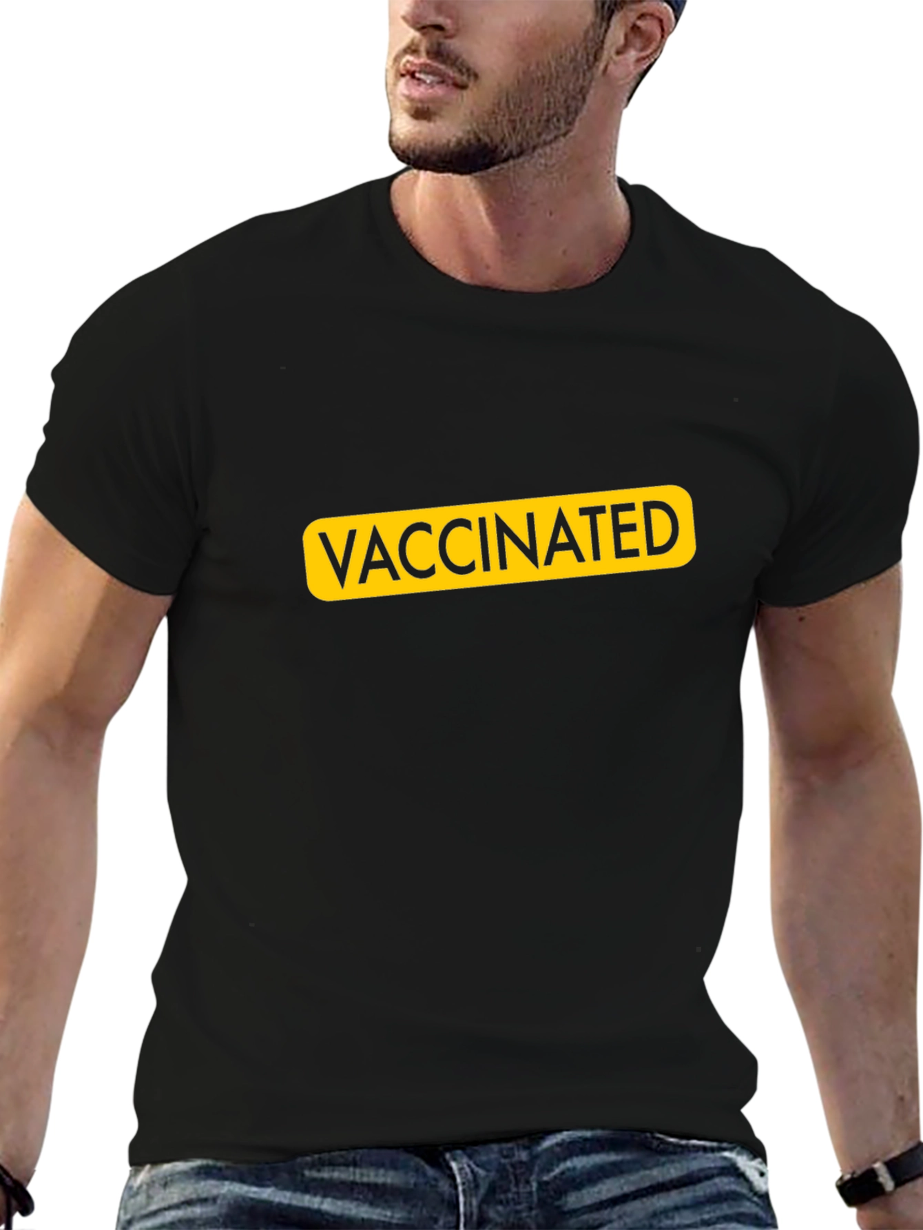 Vaccinated Graphic Tee - Black Unisex T-Shirt