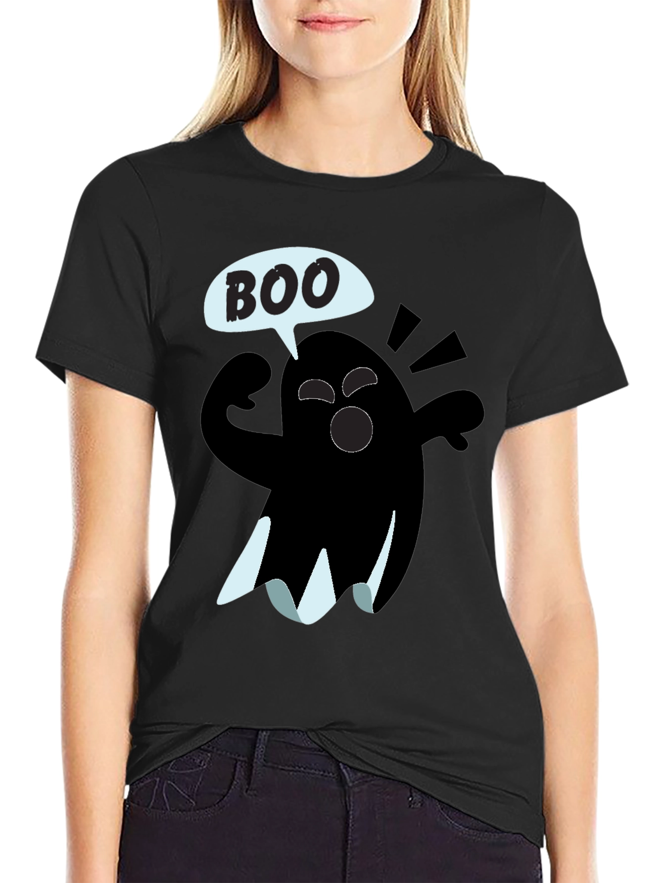 Boo Ghost Graphic Tee - Halloween Shirt