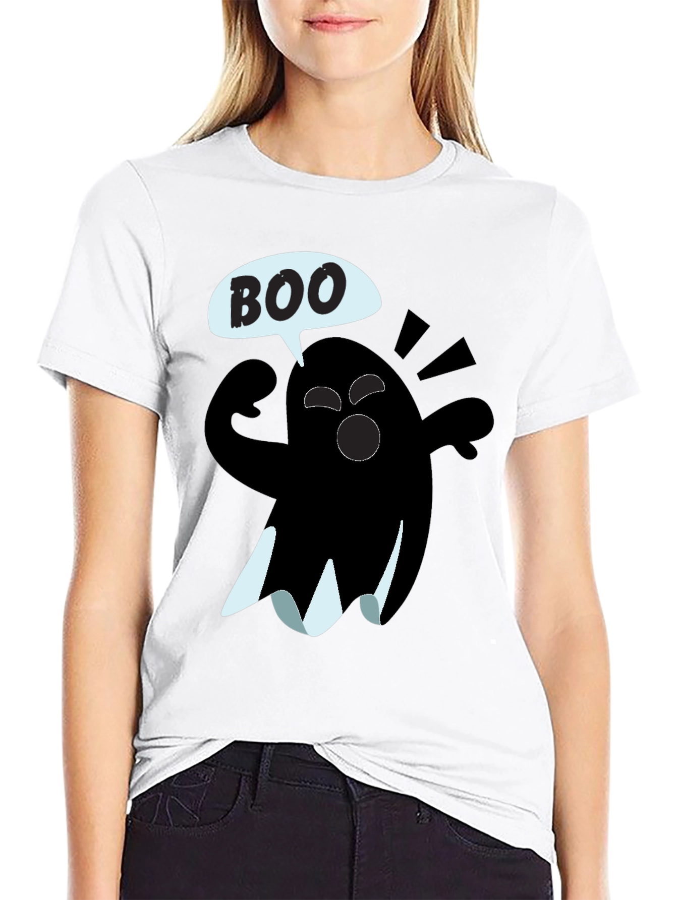 Boo Ghost Graphic Tee - Halloween Shirt