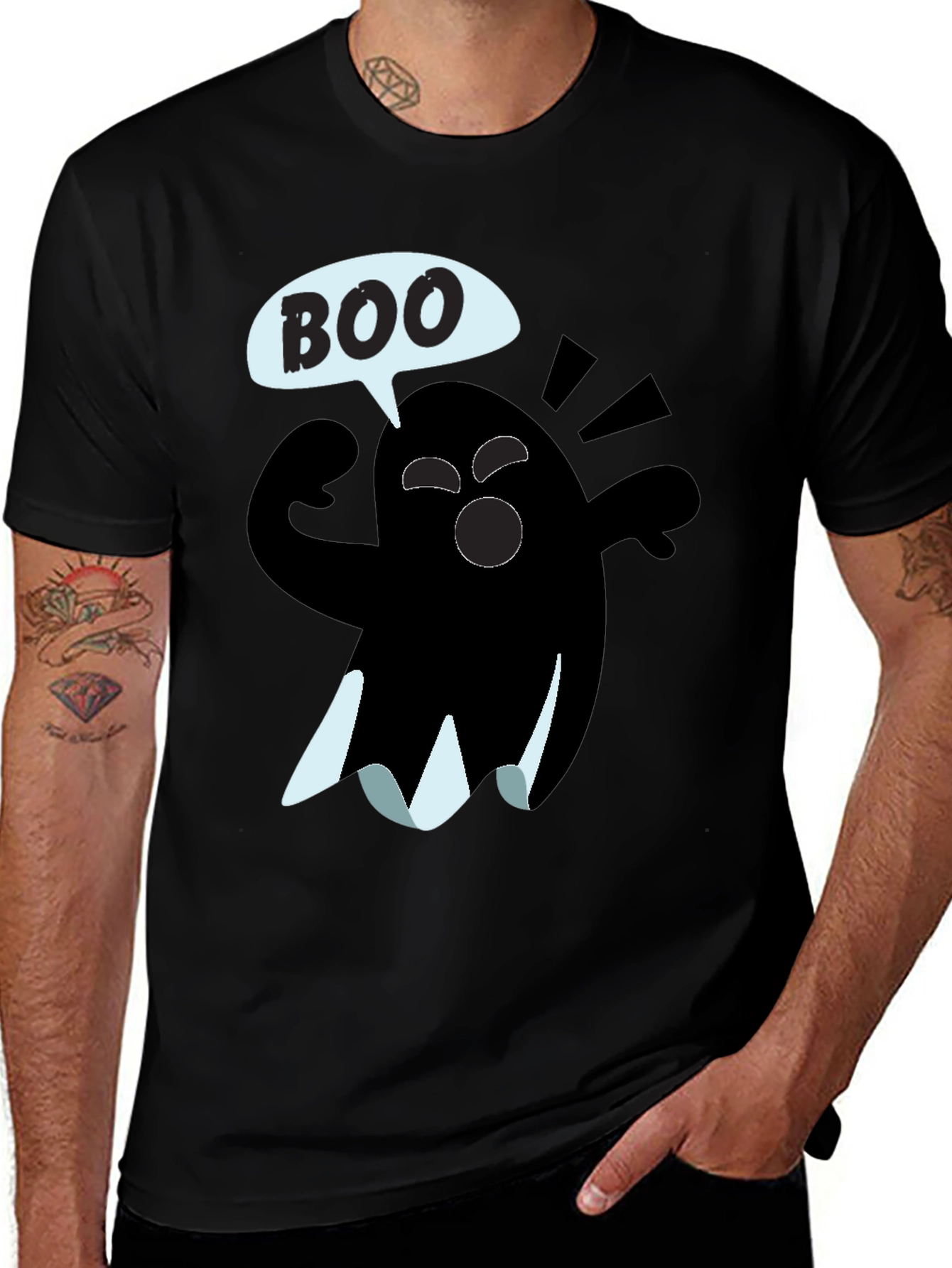 Boo Ghost Graphic Tee - Halloween Shirt