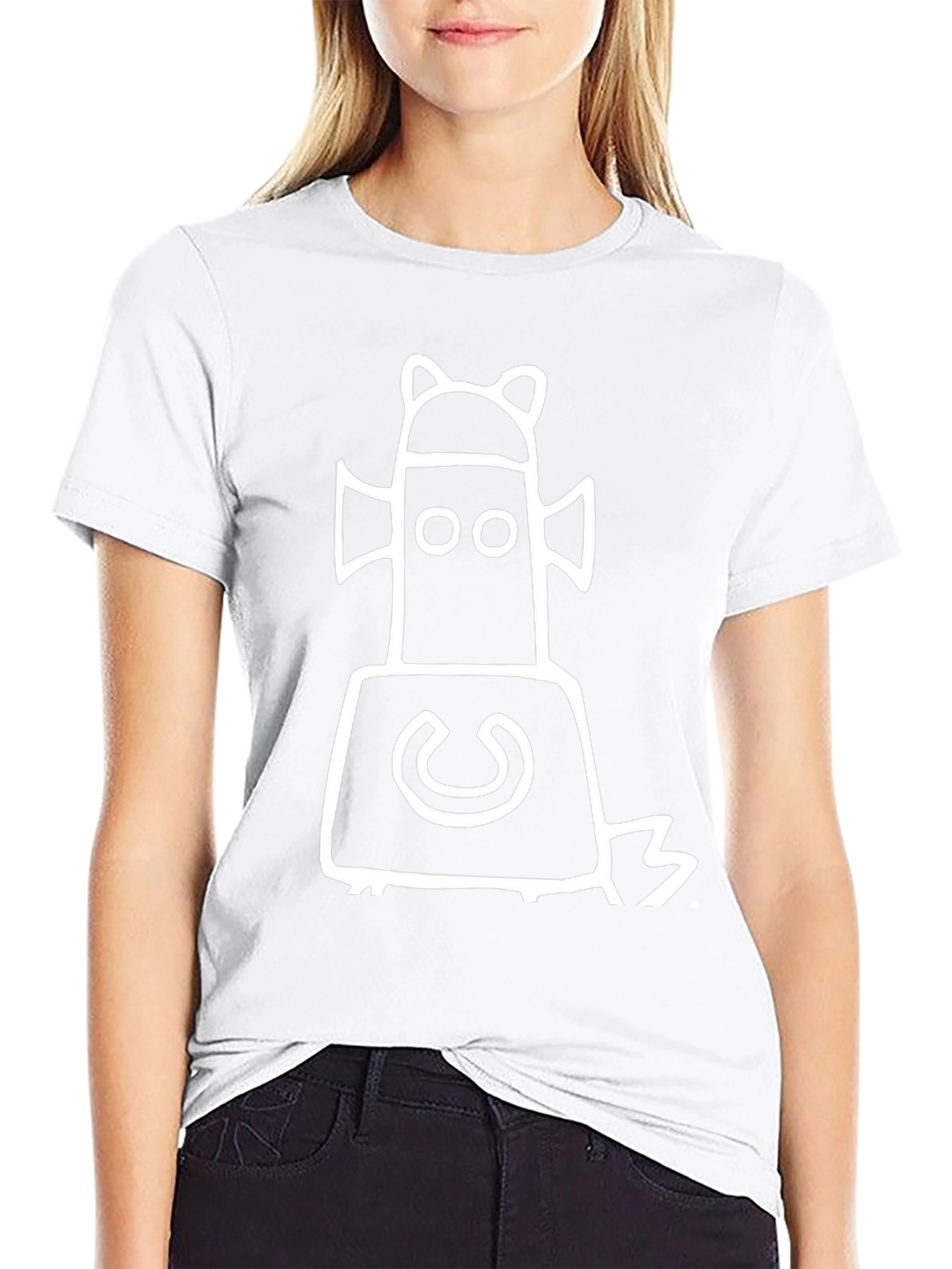 Black T-Shirt with Unique Character Design