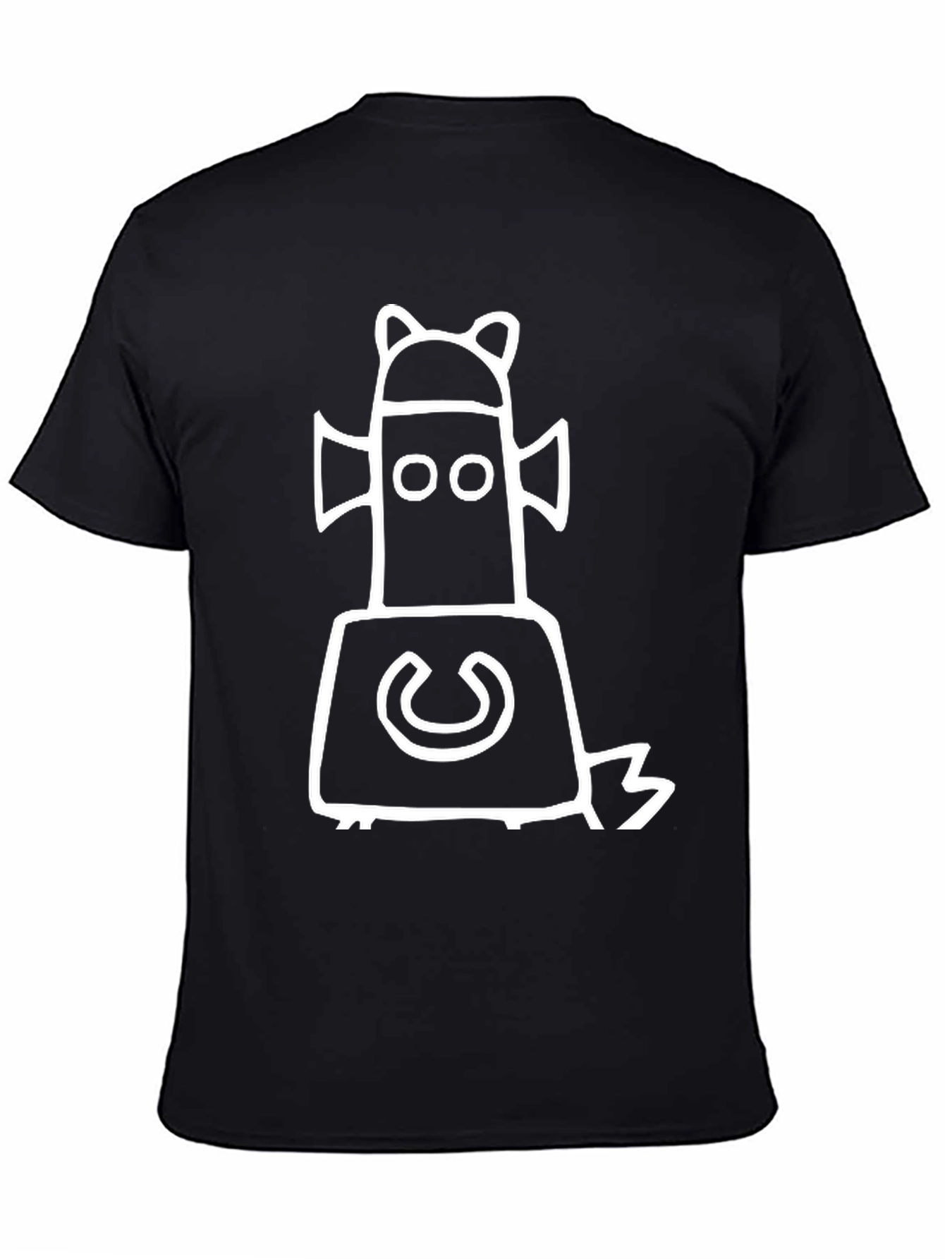 Black T-Shirt with Unique Character Design