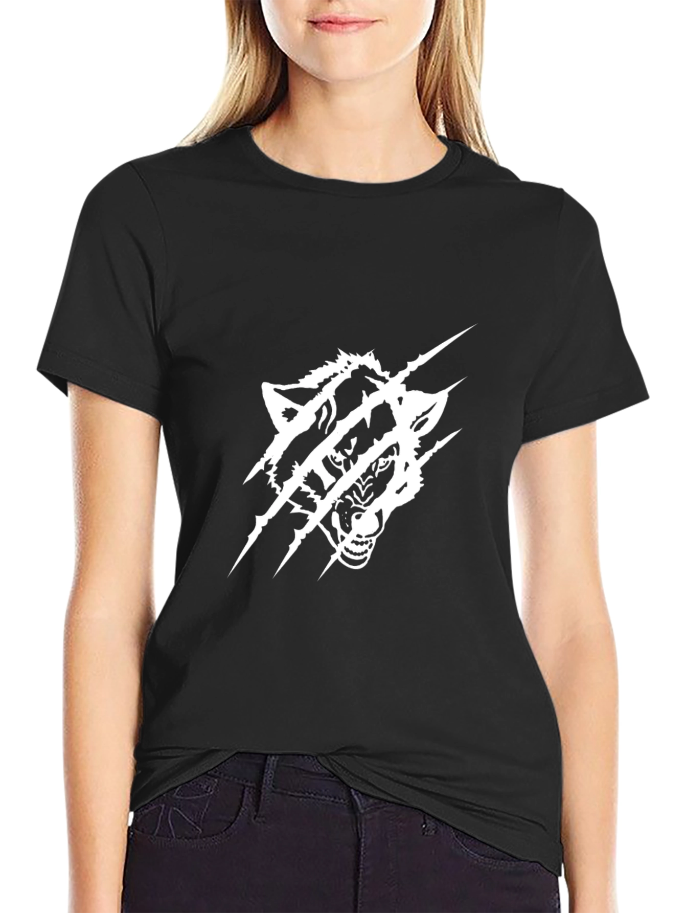 Black Wolf Graphic Print Tee