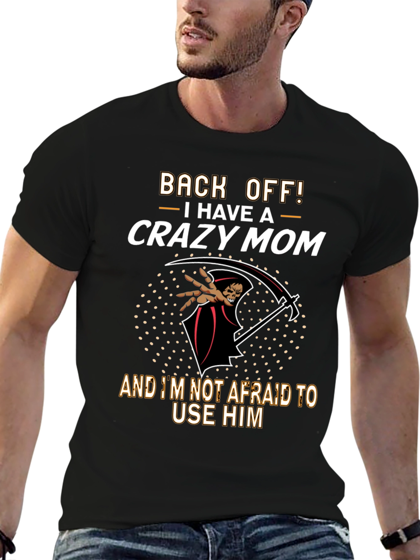 Crazy Mom T-Shirt - Grim Reaper Design