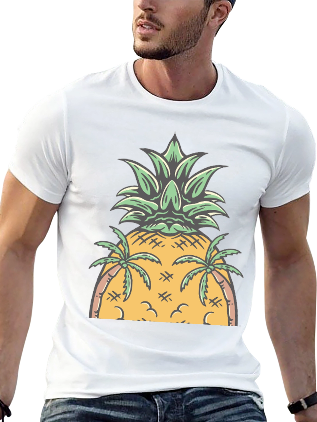 Tropical Pineapple Graphic Tee - Summer Vibes