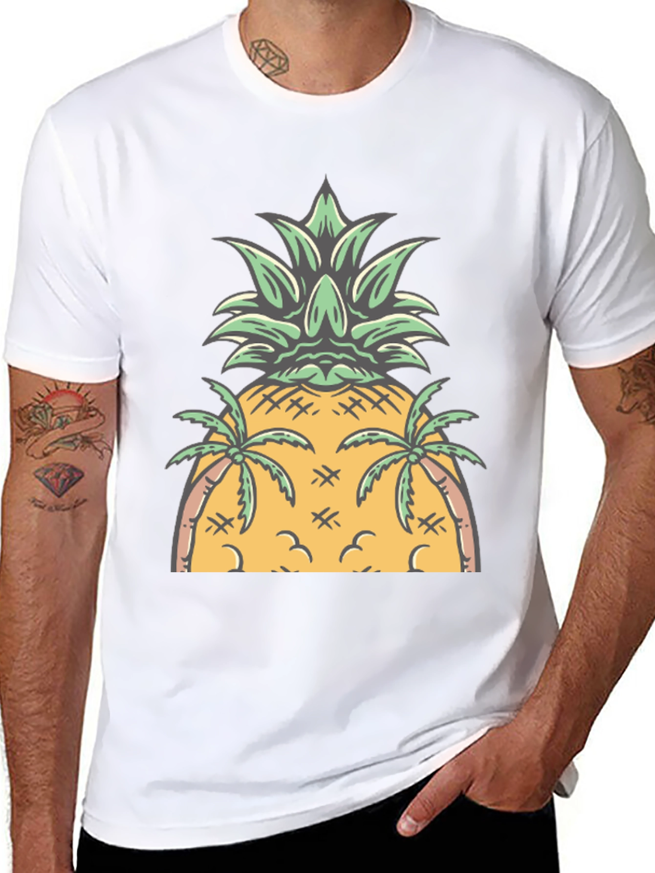 Tropical Pineapple Graphic Tee - Summer Vibes