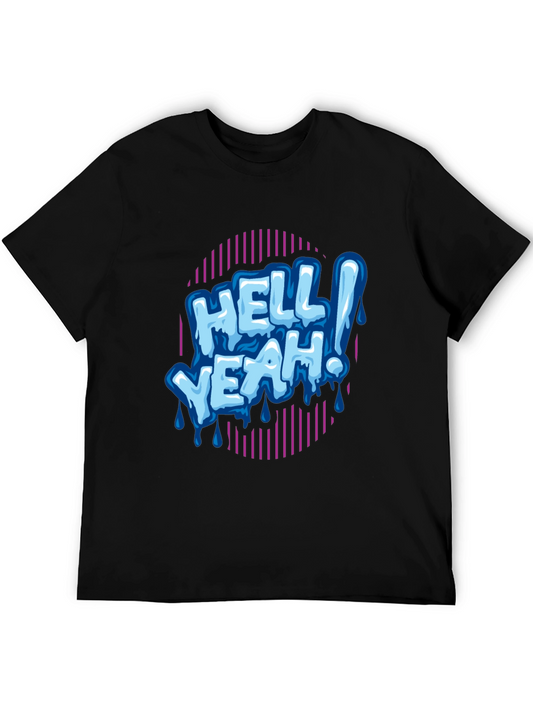 Hell Yeah! Graphic Print Mens Black T-Shirt