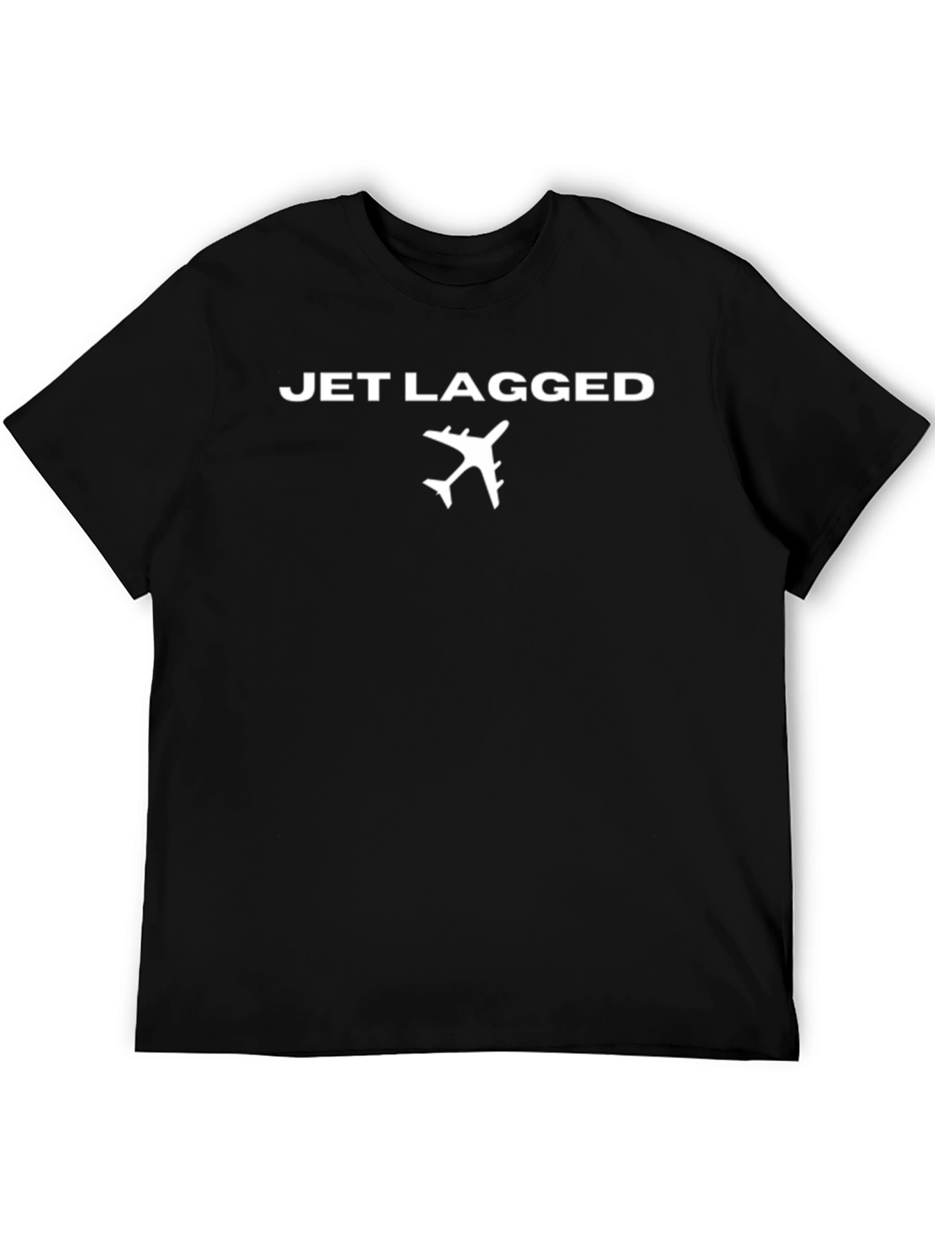 Jet Lagged T-Shirt - Black Crew Neck Graphic Tee