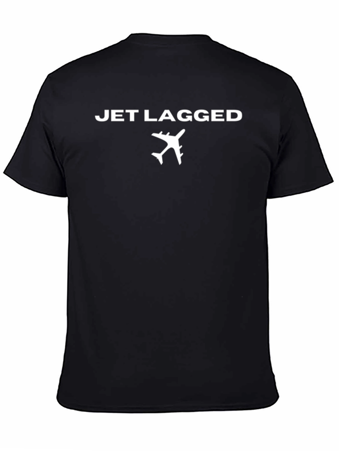 Jet Lagged T-Shirt - Black Crew Neck Graphic Tee