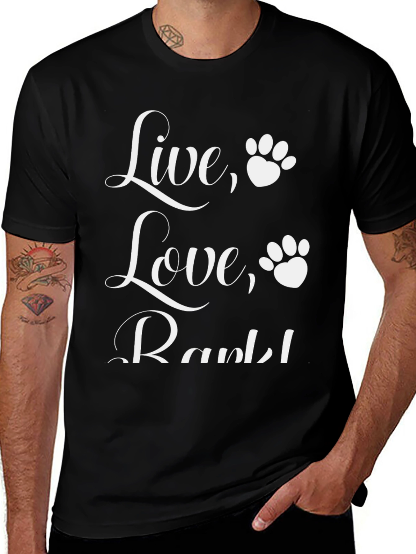 Live Love Bark! Mens Graphic Tee