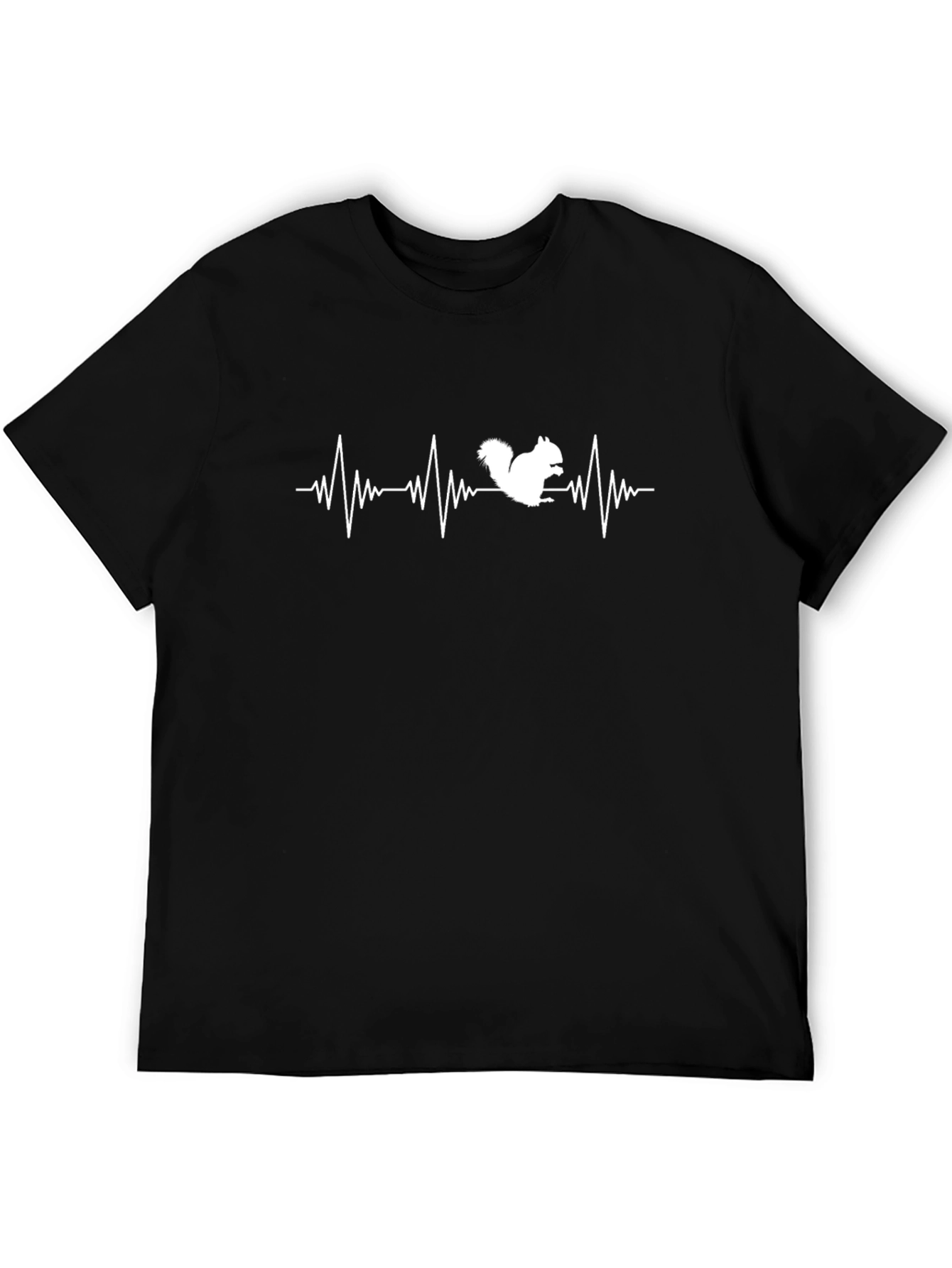 Squirrel Heartbeat T-Shirt - Black Cotton Tee