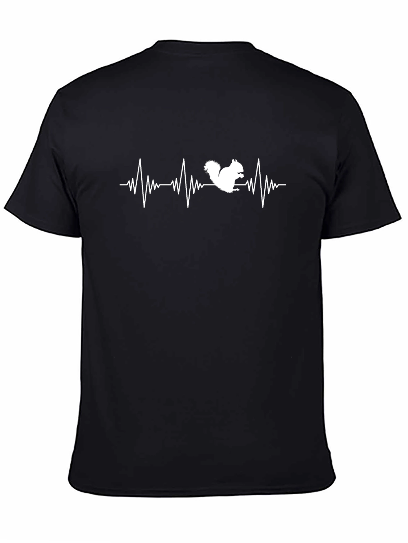 Squirrel Heartbeat T-Shirt - Black Cotton Tee