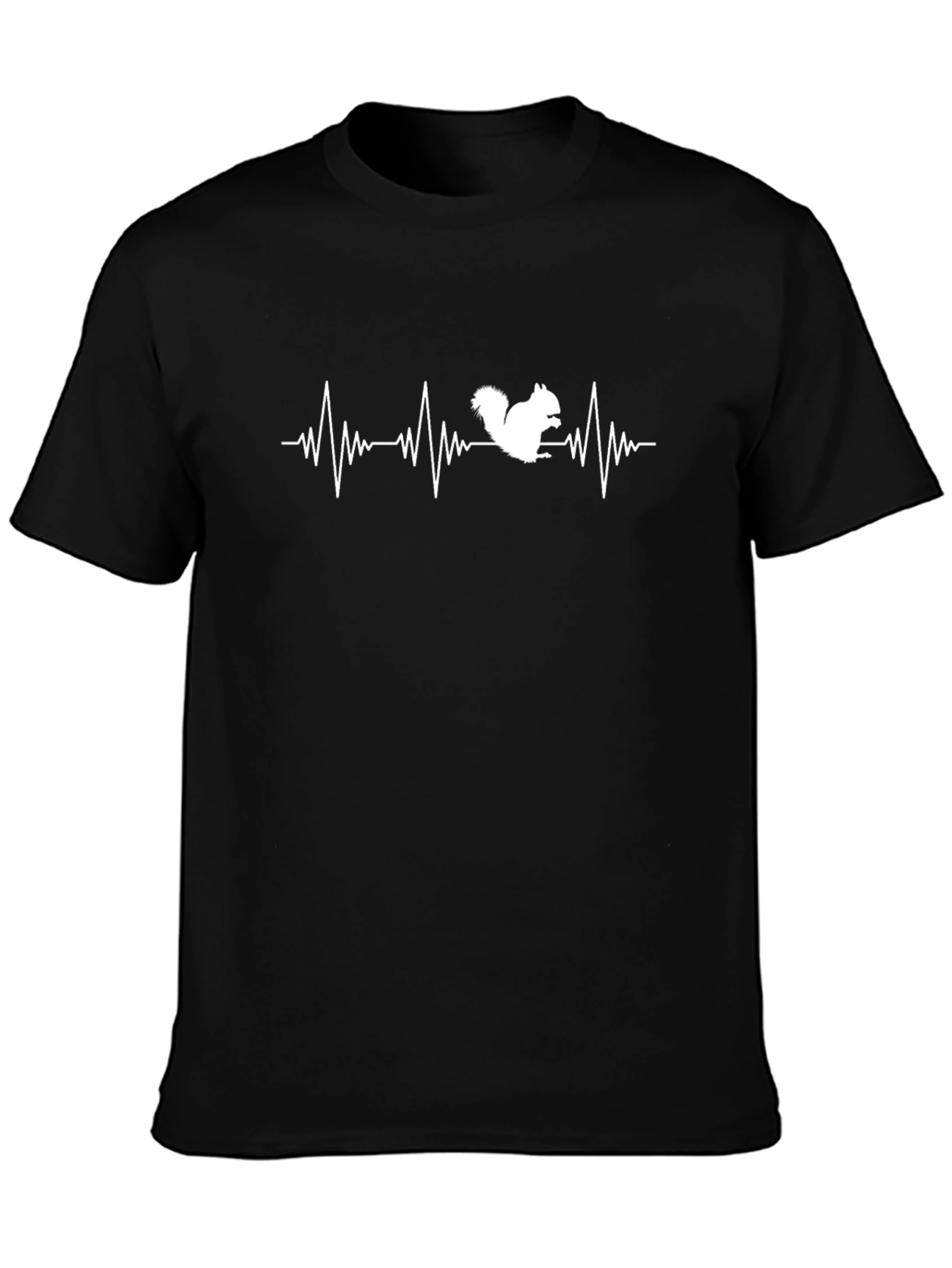 Squirrel Heartbeat T-Shirt - Black Cotton Tee