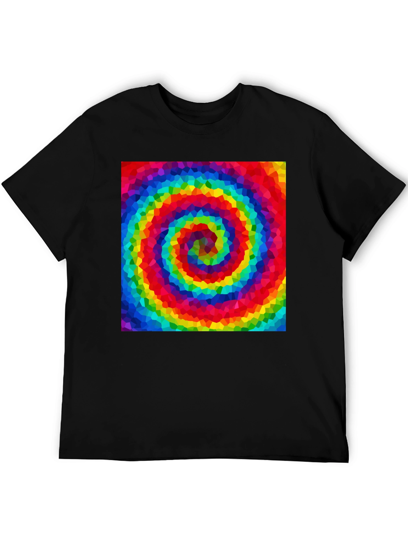 Rainbow Swirl Graphic Tee - Black Cotton Blend