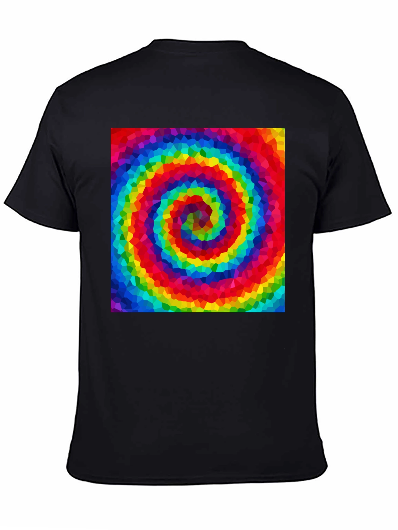 Rainbow Swirl Graphic Tee - Black Cotton Blend