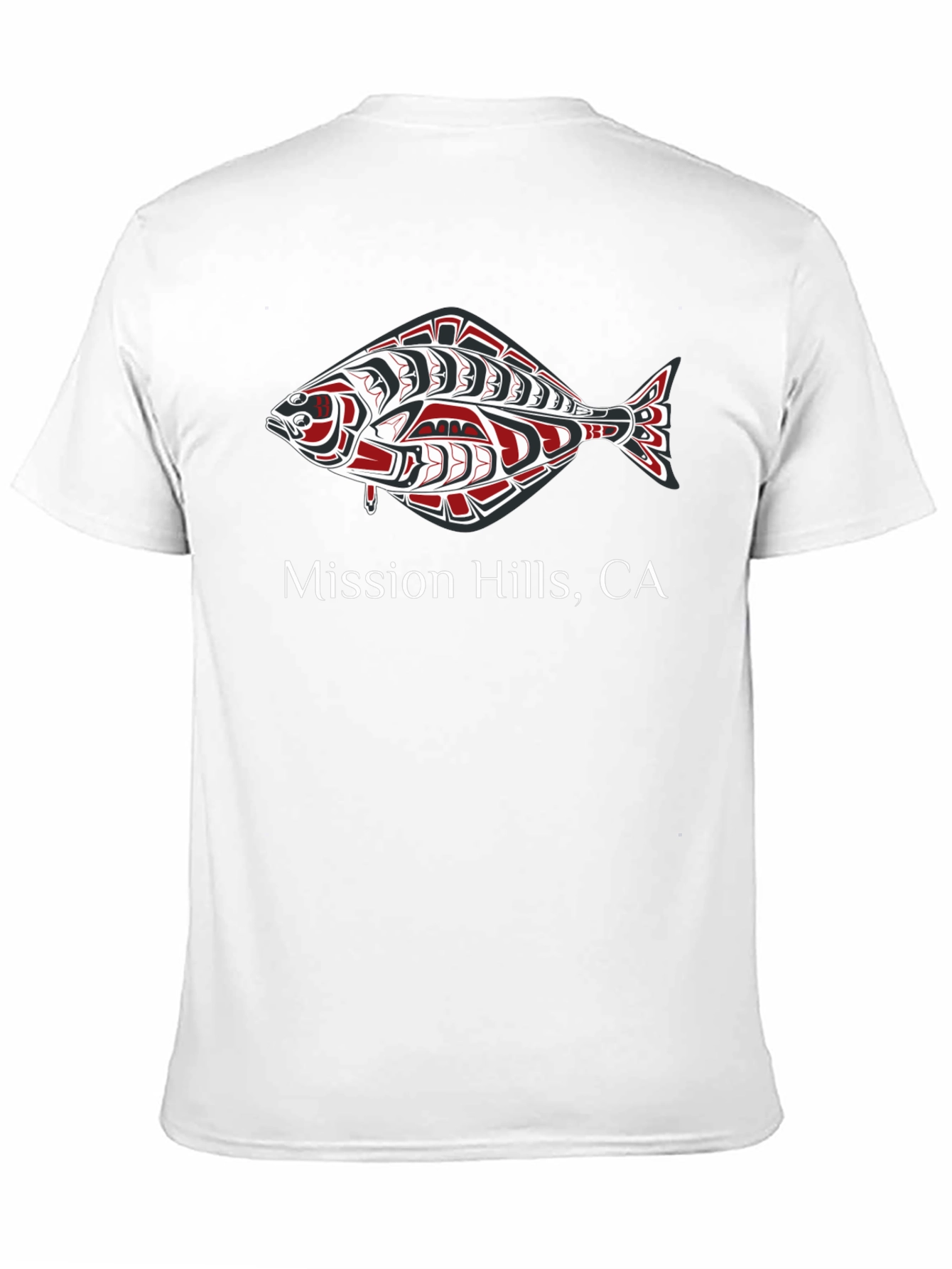 Mission Hills CA Fish Graphic Black T-Shirt