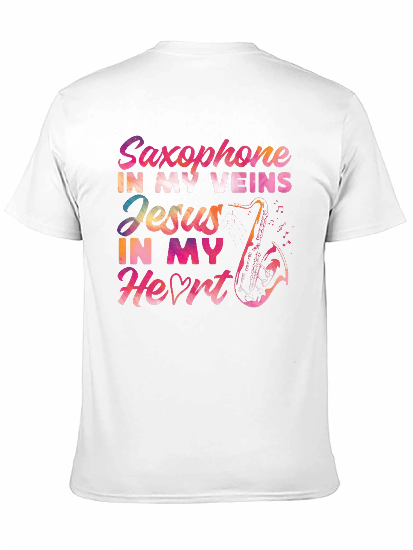 Saxophone Jesus Heart T-Shirt - Musical Faith Tee